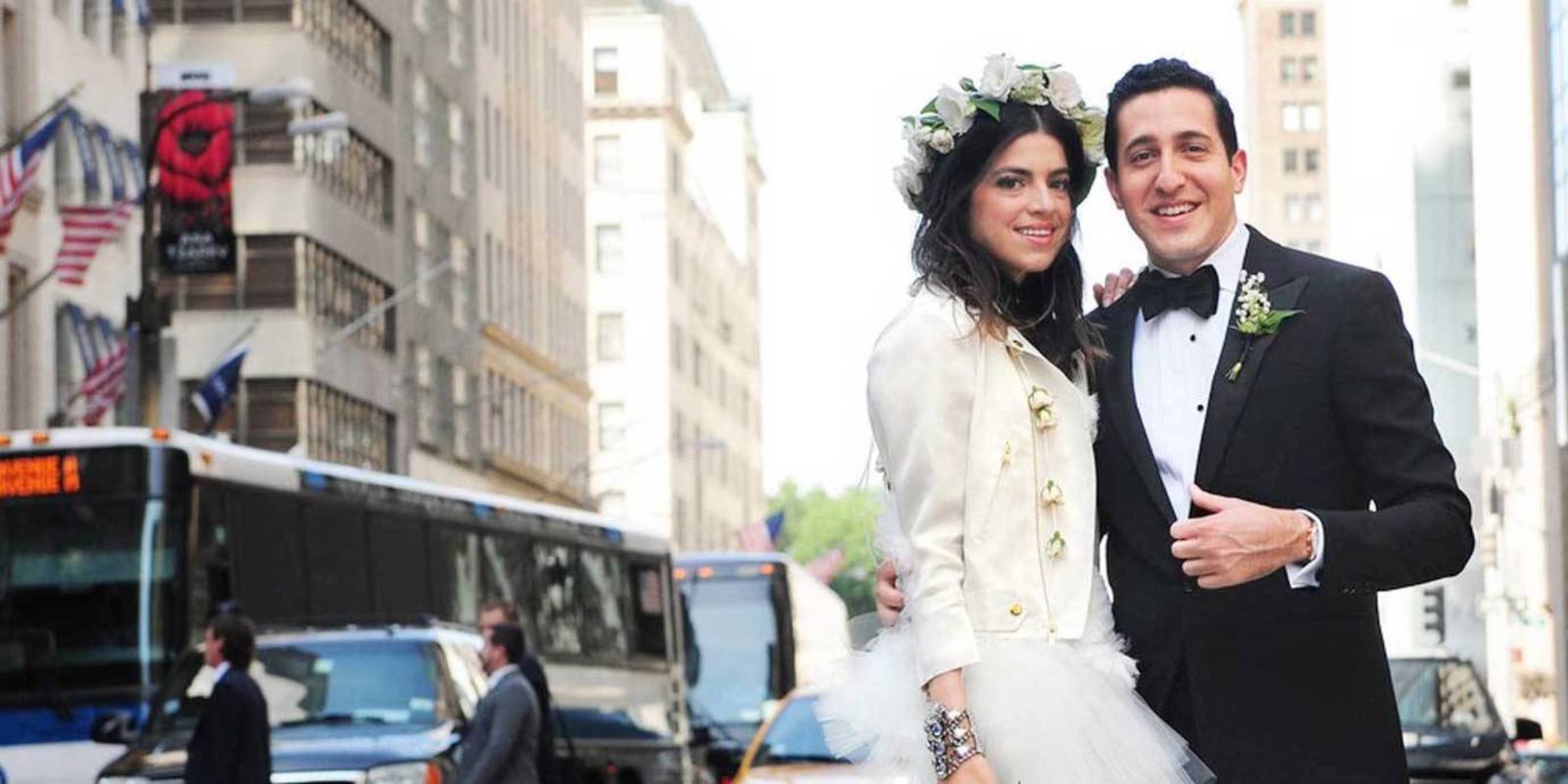 Leandra Medine Wedding Dress Man Repeller and Abie Cohen